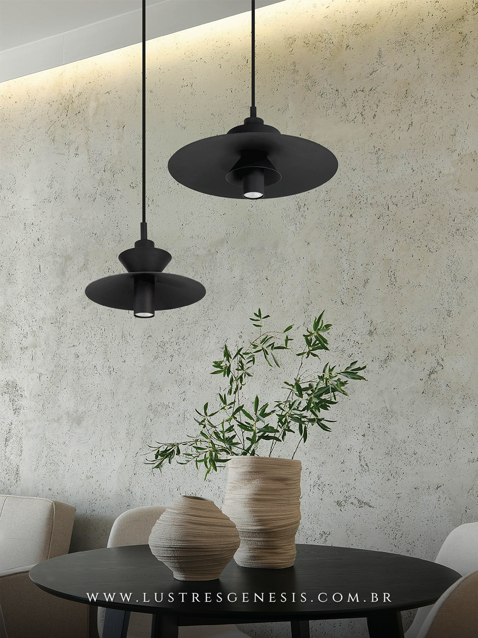 Luminaria Pendente Guanumbi Minimalista Lustre para Cabeceira de Cama, Lavabo, Banheiro, Balcao de Cozinha e Bancada Area Gourmet